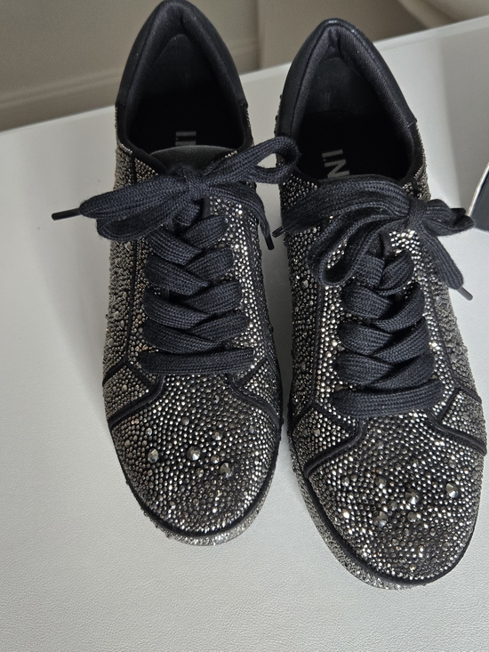 INC International Concepts Shoes - NWT INC Embellished Black Women's Lace-Up Sneakers WOMENS SIZE 8